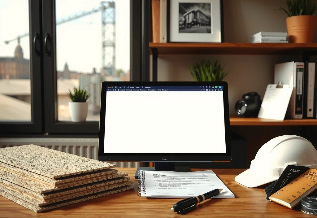 Pracovní stůl s materiály