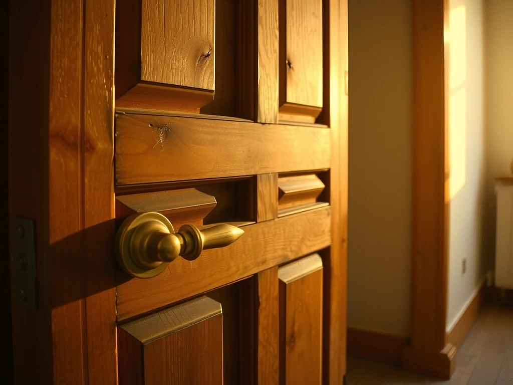 Restaurované dveře s původním kováním